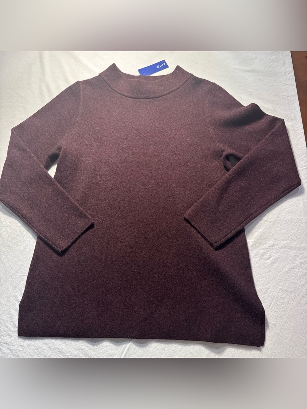 NWT Apt 9 Women's Plum Mock Neck Sweater L cozy fall
